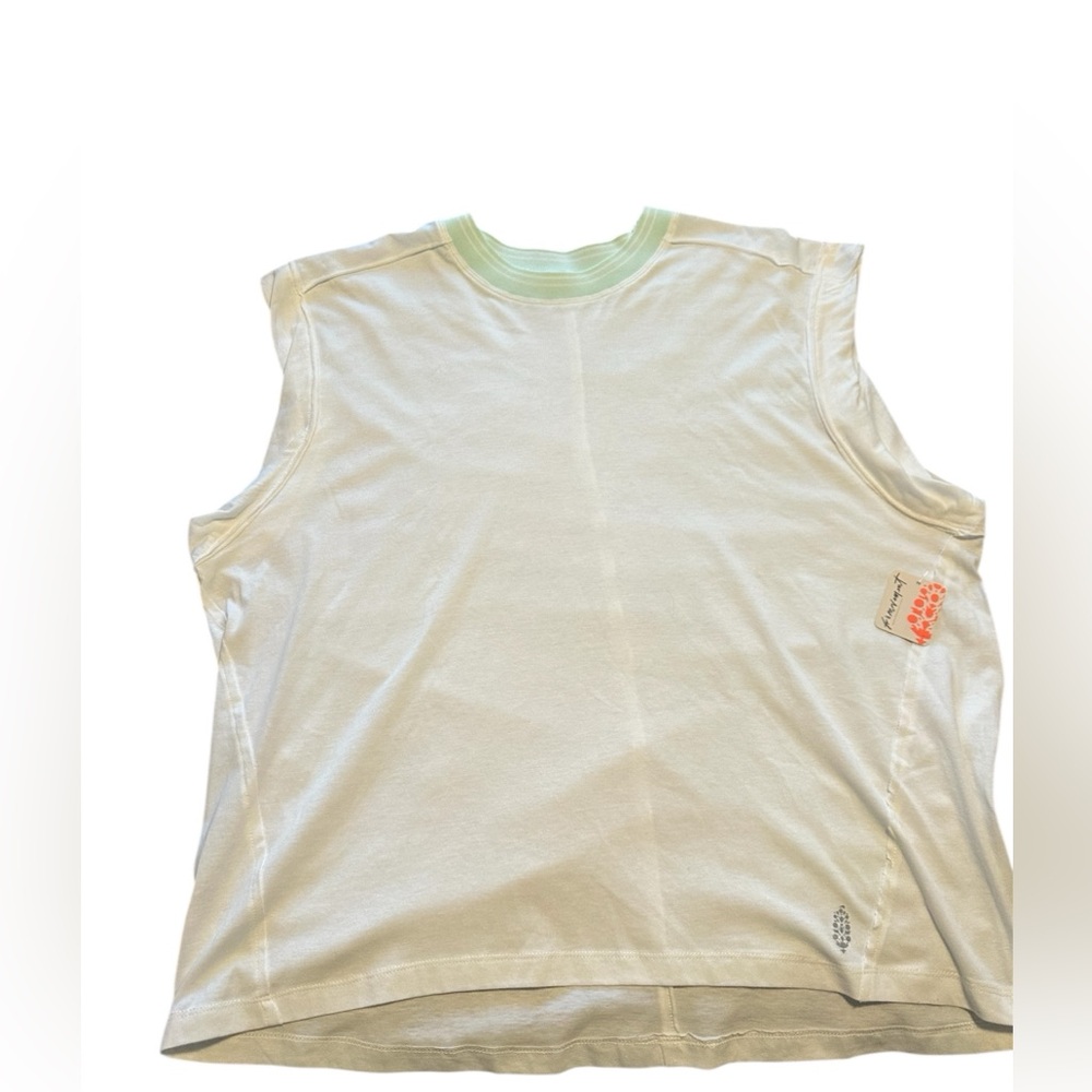 FP Movement Don’t  Sweat It White Muscle Tee with Mint Crewneck Size Medium NWT - Picture 4 of 7